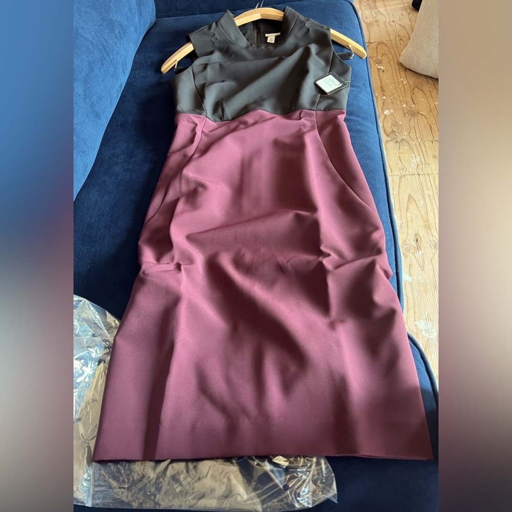 Halogen color block shift dress NWT